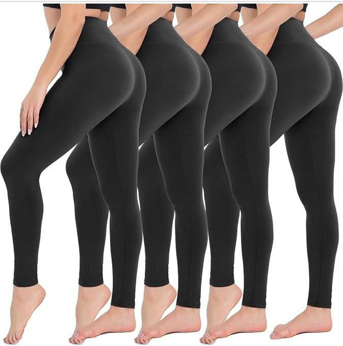 High waist leggings in black, suitable for yoga and exercise.