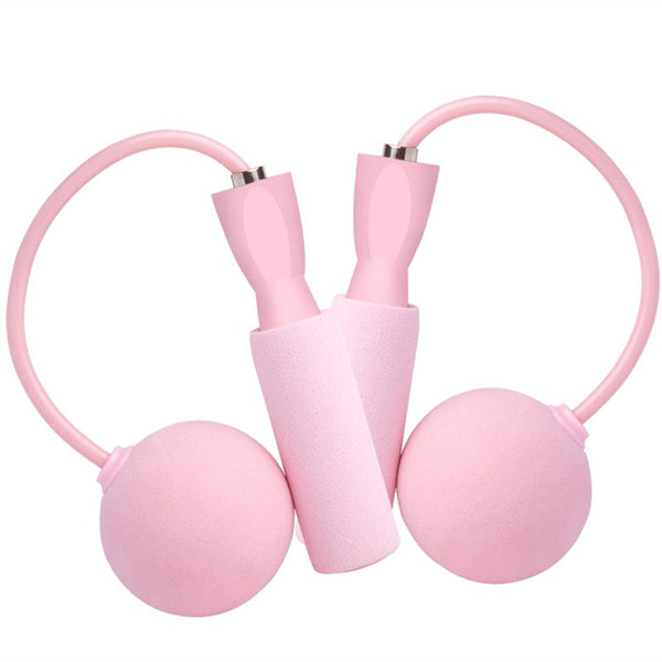 Training jump rope set with silicone handles and cordless pink ball design for versatile indoor and outdoor workouts.